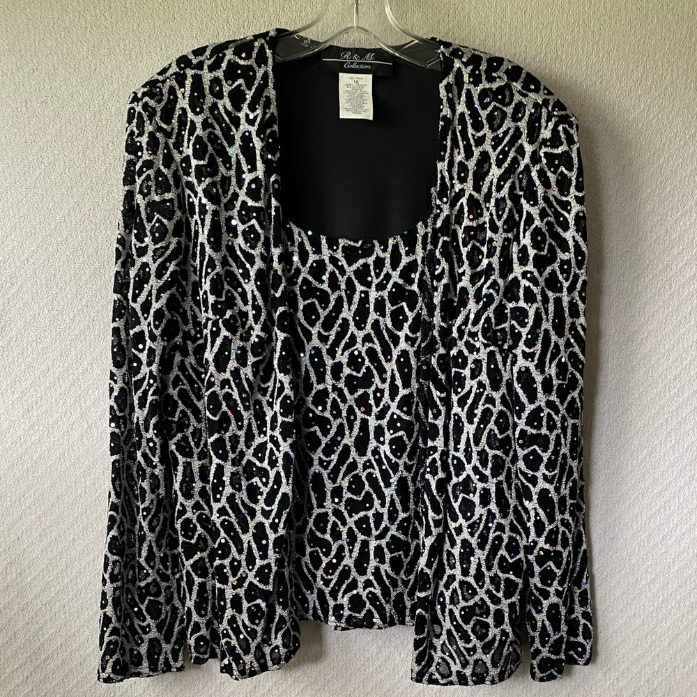 R & M Collection Dress Sequin Top- Size 16